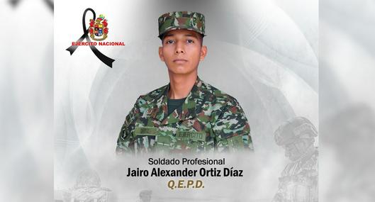 Soldado Jairo Ortiz Díaz perdió la vida en ataque del Eln en el Cesar