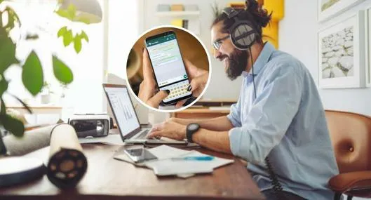 Foto de hombrey celular, en nota de cómo identificar si una oferta de empleo por WhatsApp es una estafa, con pistas
