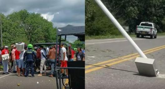 Un grupo de conductores, enfurecidos, no pasaron por alto nueva cámara fotomultas y decidieron tumbarla a las mala como acto de protesta.