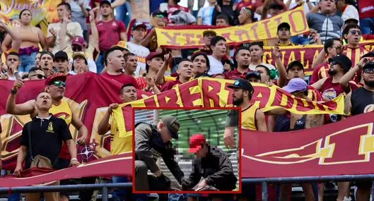 Hinchas del Tolima, detenidos con armas blancas.