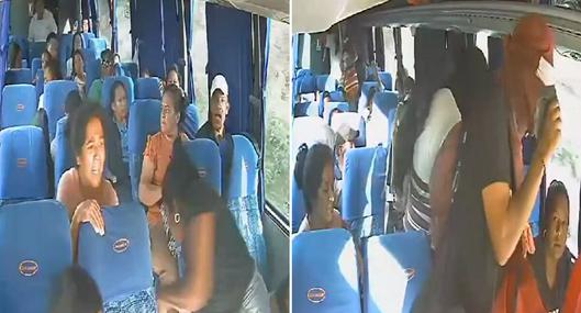 En video quedó registrado violento robo a pasajeros de un bus en la vía Popayán–Pasto