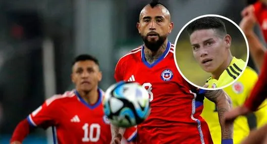 Fotos de Arturo Vidal y James Rodríguez, en nota de que el chileno habló de Colombia vs. Chile con controversial mensaje sobre futuro