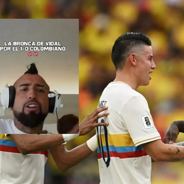Video de gol Colombia vs. Chile y Arturo Vidal reacción enojado bastante