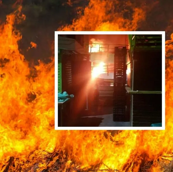 Incendio consumió más de 20 locales en una plaza de mercado en Pereira
