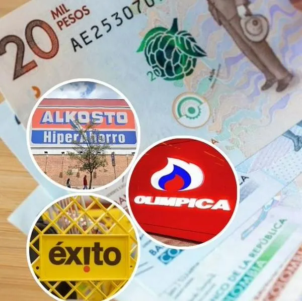 Foto de dinero colombiano, en nota de descuentos del 56 % en celulares, PC y más en Ktronix, Éxito, Alkosto y Olímpica