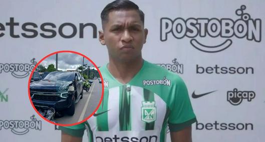 Fotos de Alfredo Morelos, jugador de Nacional, luego de accidente vial