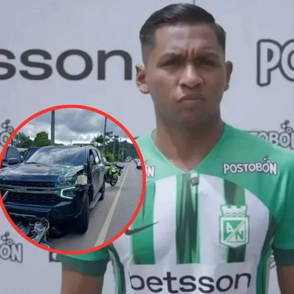 Fotos de Alfredo Morelos, jugador de Nacional, luego de accidente vial