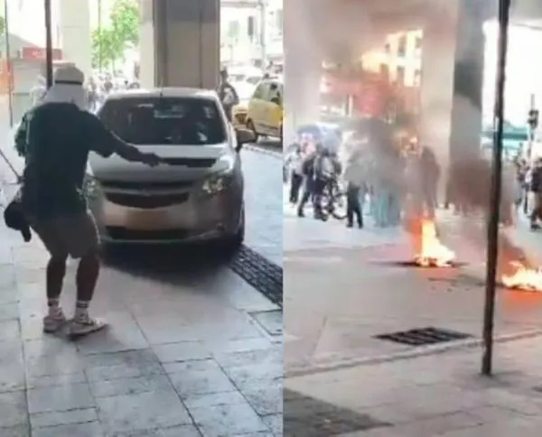 Metro de Medellín: encapuchados queman llantas en varias estaciones de la ciudad