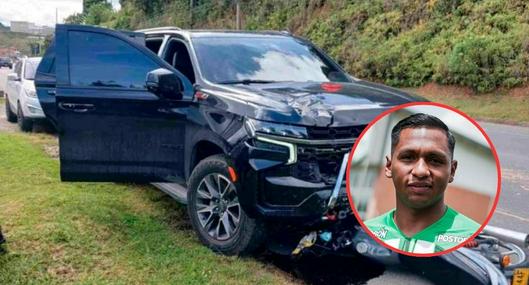 Así quedó la camioneta de Alfredo Morelos luego del accidente que tuvo. El DT de Atlético Nacional se refirió al tema