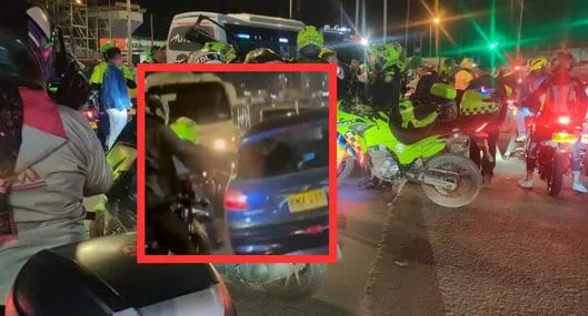 Video muestra a conductor que atropelló a motociclistas y policías en Bogotá. El irresponsable al volante terminó volcado en El Tintal. 