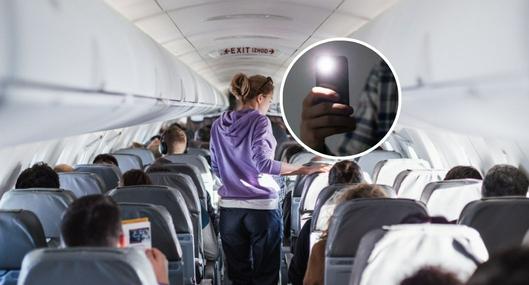 Foto de avión y teléfono, en nota de qué celulares no pueden viajar en avión: estas son características específicas