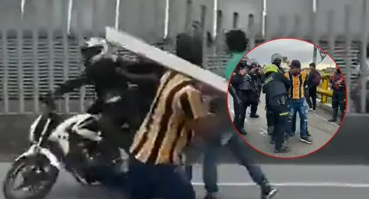 Vendedores agarraron a palo a motociclistas que intentaron esquivar protesta