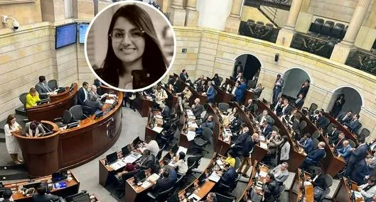 Foto de congresistas y Catalina Zuluaga, en nota de cómo va la ley por muerte de médica de la Javeriana en Congreso.