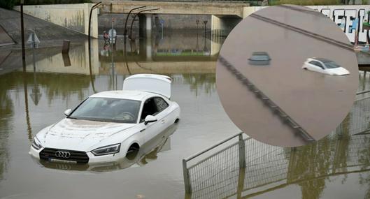 Caos en Barcelona por inundaciones. 