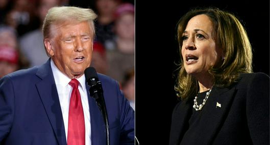 Donald Trump y Kamala Harris en el cierre de sus campañas para ser presidente en Estados Unidos.