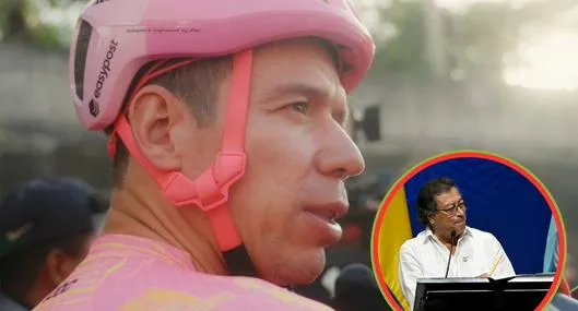 Rigoberto Urán pedaleó a Gustavo Petro por criticar abucheos de participantes en el Giro de Rigo. Muchos gritaron el "fuera, Petro". 