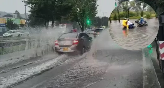 Emergencia para moteros en Bogotá por lluvias.