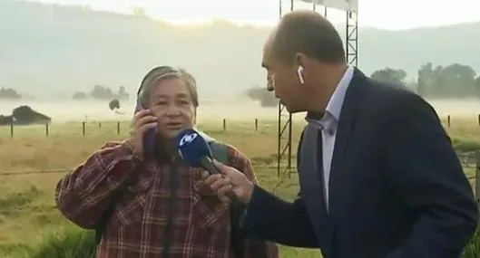 Curiosa entrevista en inundaciones de Bogotá. 