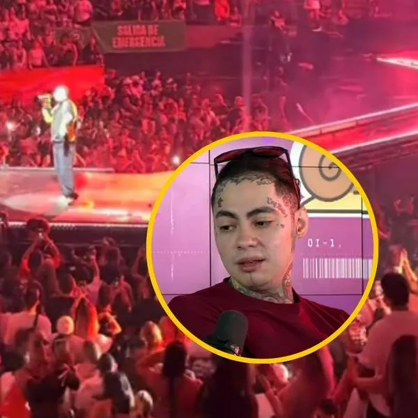 Captura de pantalla concierto de Ryan Castro en Bogotá e 'influencer' Nicolás Arrieta.