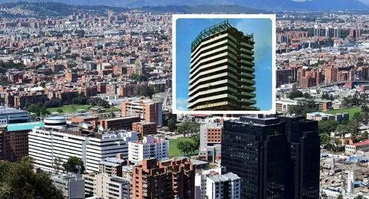 Foto de edificios bogotanos, en nota de por qué construyeron un edificio en Bogotá de arriba hacia abajo 