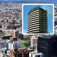 Foto de edificios bogotanos, en nota de por qué construyeron un edificio en Bogotá de arriba hacia abajo 