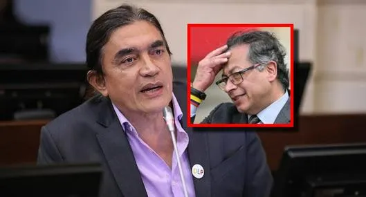 Fotos de Gustavo Bolívar y de Gustavo Petro, en nota de que Gustavo Bolívar habló sobre Gustavo Petro y descartó reelección y constituyente