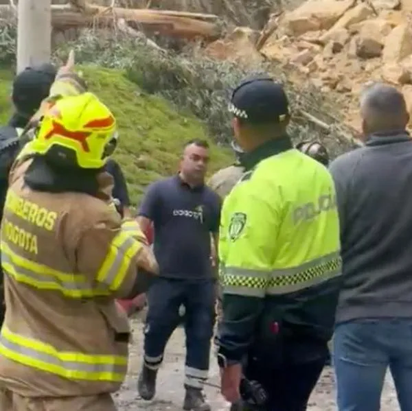 Así se vieron las imágenes del derrumbe en Usaquén, norte de Bogotá