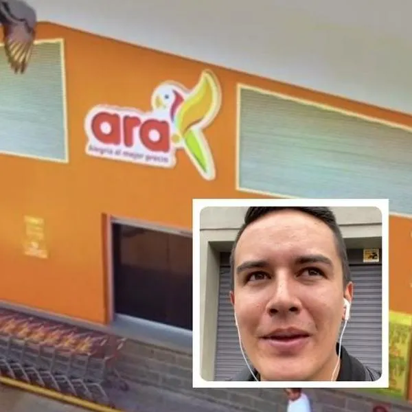 Foto de Ara y de TikToker, en nota de cuál es la tienda de Ara más grande en Colombia
