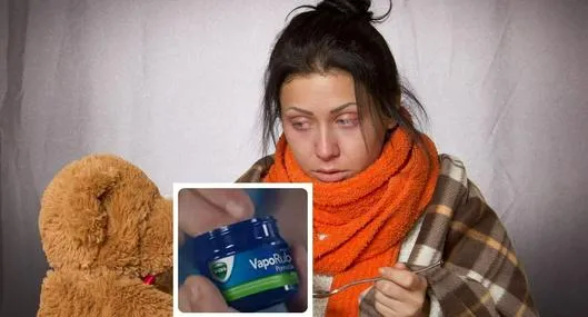 Foto de mujer enferma y Vicks Vaporub, en nota de quién es dueño de Vicks Vaporub, clave en gripa y tos hermano de Gillette y más