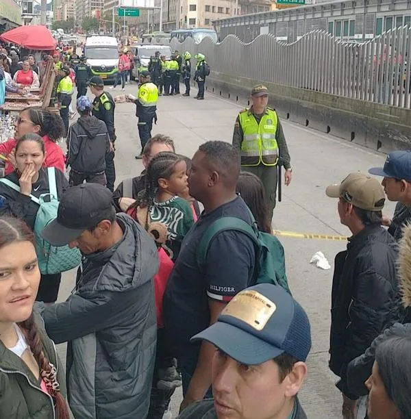 Momentos luego de una balacera en San Victorino, Bogotá, que dejó dos muertos