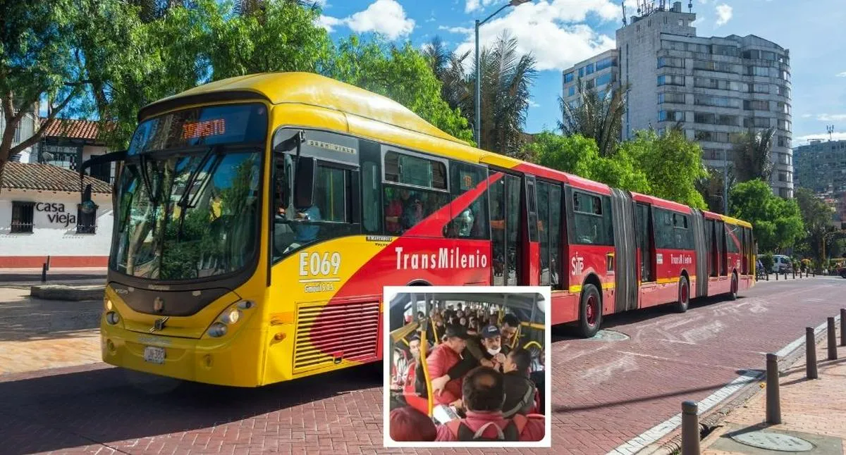 Fotos de Transmilenio, en nota de dónde es más seguro sujetarse en Transmilenio entre el tubo de arriba o la silla