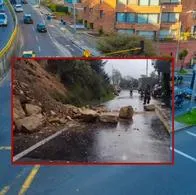 Derrumbe en la vía Bogotá-La Calera.