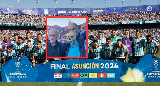 Hincha de Racing entró a final de Copa Sudamericana vs. Cruzeiro cráneo de abuelo