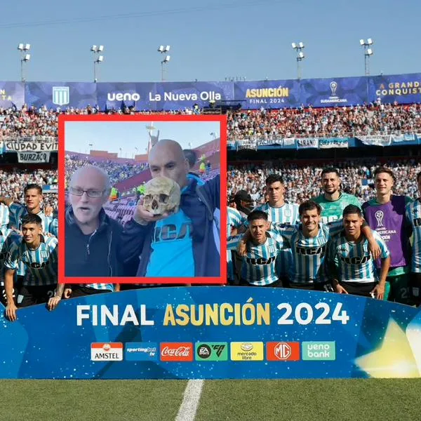 Hincha de Racing entró a final de Copa Sudamericana vs. Cruzeiro cráneo de abuelo