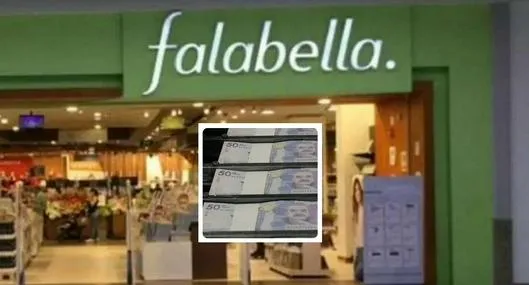 Fotos de Falabella y dinero colombiano, en nota de cuánto gana un empleado de Falabella en Bogotá en 2024 