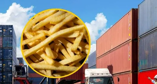 Imagen de referencias de exportaciones y papas fritas.