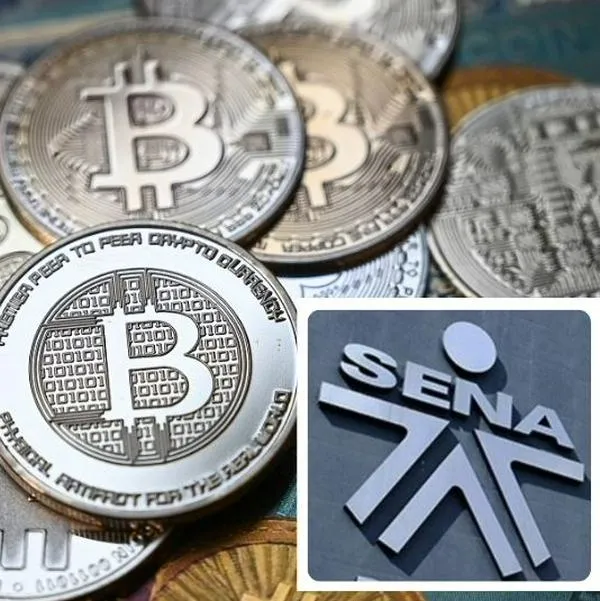 Foto de bitcoin y Sena, en nota de dónde aprender de criptomonedas en Colombia, curso gratis en Sena e inscripción