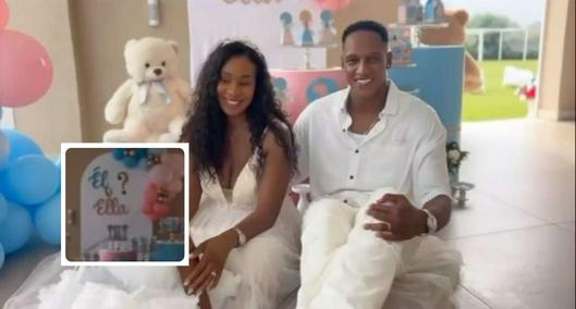 Foto de Yerry Mina y su esposa, en nota de que Yerry Mina contó que será papá de nuevo y dijo si bebe que viene es niño o niña