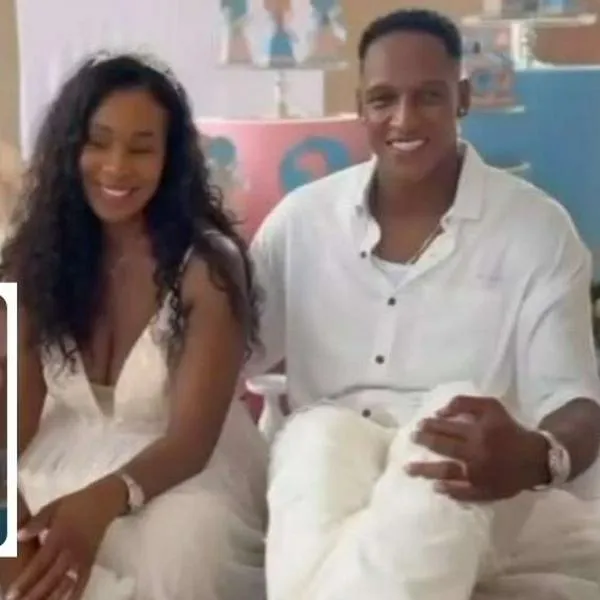 Foto de Yerry Mina y su esposa, en nota de que Yerry Mina contó que será papá de nuevo y dijo si bebe que viene es niño o niña