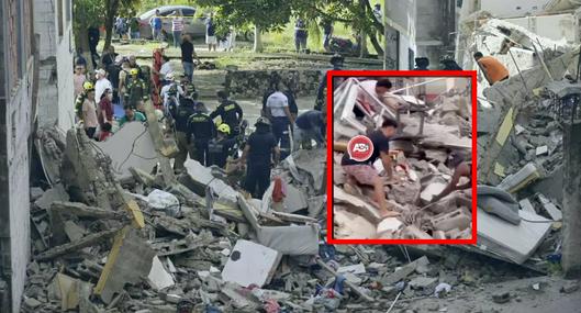 Tragedia en edificio de Barranquilla: difunden video de hombre en escombros