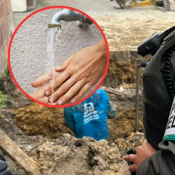 Imagen de operativo del Acueducto y la Policía de Bogotá.