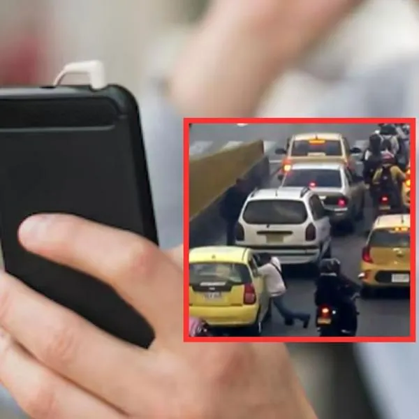 Robo en Bogotá: ladrón rompió vidrio de taxi en semáforo para robarse un celular
