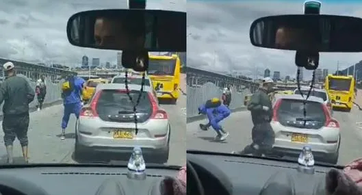 Nuevo robo en Bogotá hoy: ladrones dejaron sin espejo a carro cerca de estación Bicentenario de Transmilenio.