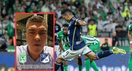 Eduardo Luis reaccionó a sospechoso gol de Falcao con Millonarios vs. Nacional en fuera de lugar. El narrador pidió que "publiquen los audios" del VAR. 