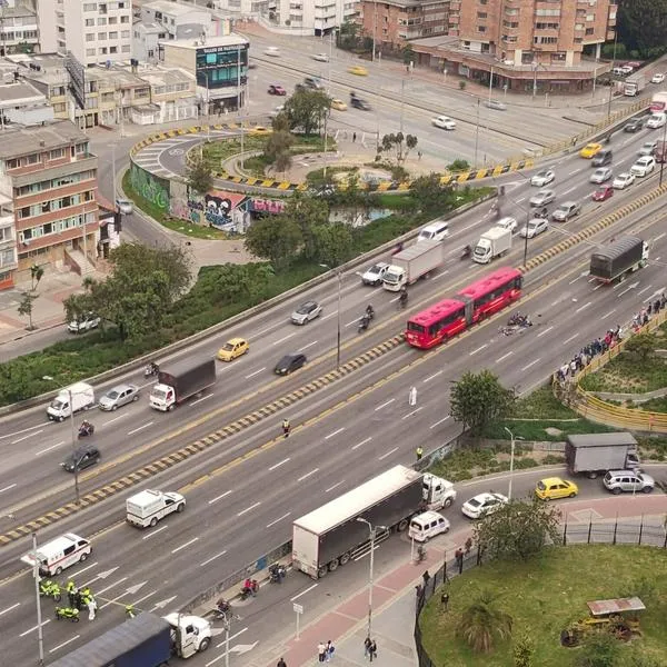Accidente en la Carrera 30, en Bogotá.