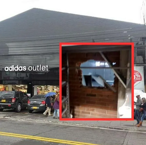 Muestran video del robo millonario a tienda de Adidas en Bogotá. Ladrones abrieron un hueco para ingresar y se llevaron 2.000 millones en tenis.