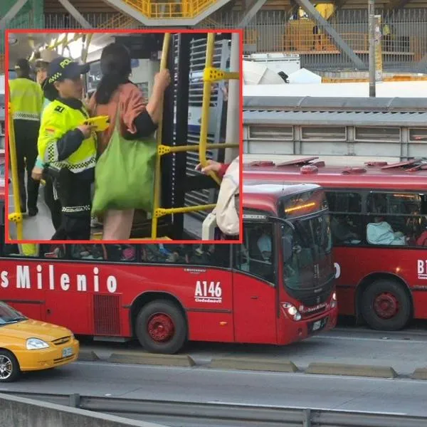 Policía en Transmilenio usa taser para disuadir mujer en Transmilenio video