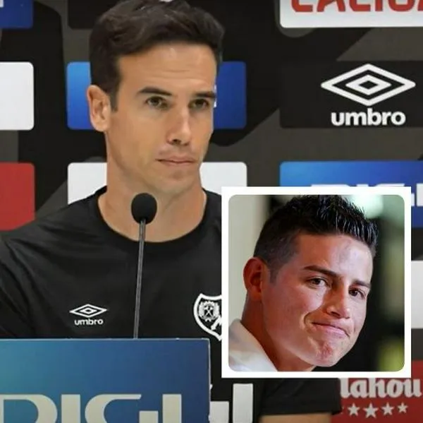 Fotos de Íñigo Pérez y de James Rodríguez, en nota de qué dijo DT de James Rodríguez en Rayo Vallecano de brillar si equipo no va bien