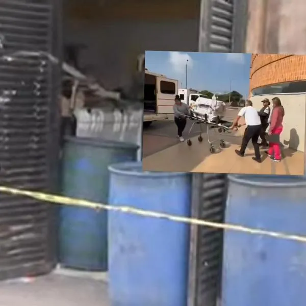 Basura en la que hallaron a una bebé, en Bogotá, e imagen de rescate de bebé