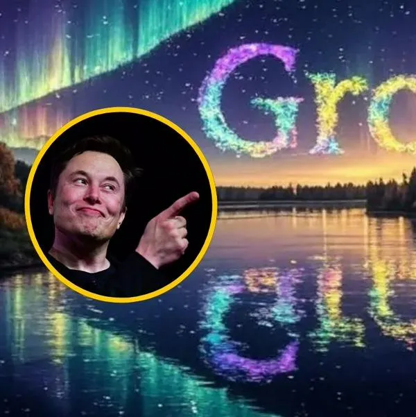 Collage imagen generada por Grok y foto de Elon Musk.